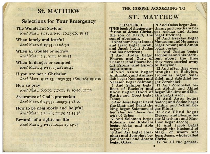 Martin Luther King, Jr. Signed Gospel of Matthew